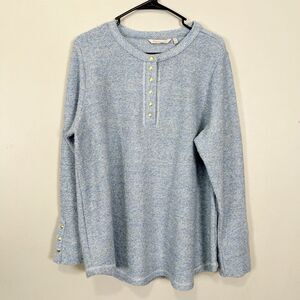 Soft Surroundings Womens Large Long Sleeve Sweater Comfy Lounge Pullover Coastal